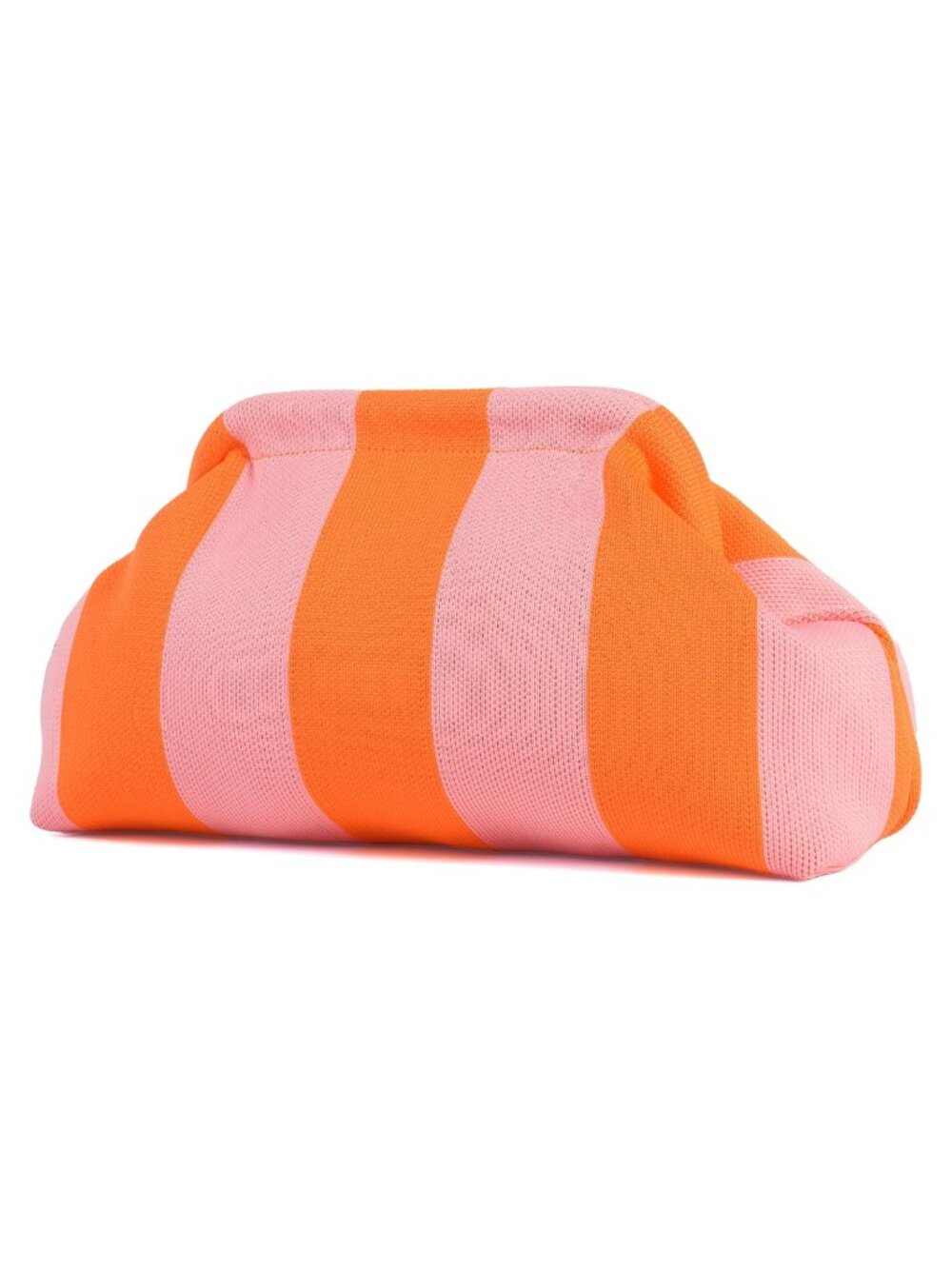 Woven Clutch Evening Bag Striped Dumpling Crochet Beach Purse
